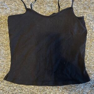 Route 66 Black Fitted Sleeveless Camisole Tank Top